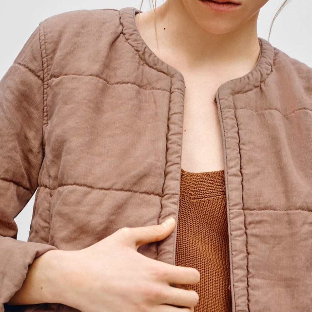 Aritzia linen quilted jacket